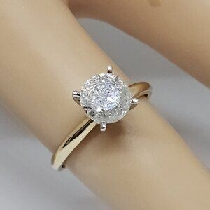 1.50 ct Natural Diamond Solitaire Engagement Ring 14K Yellow Gold Round Size 6